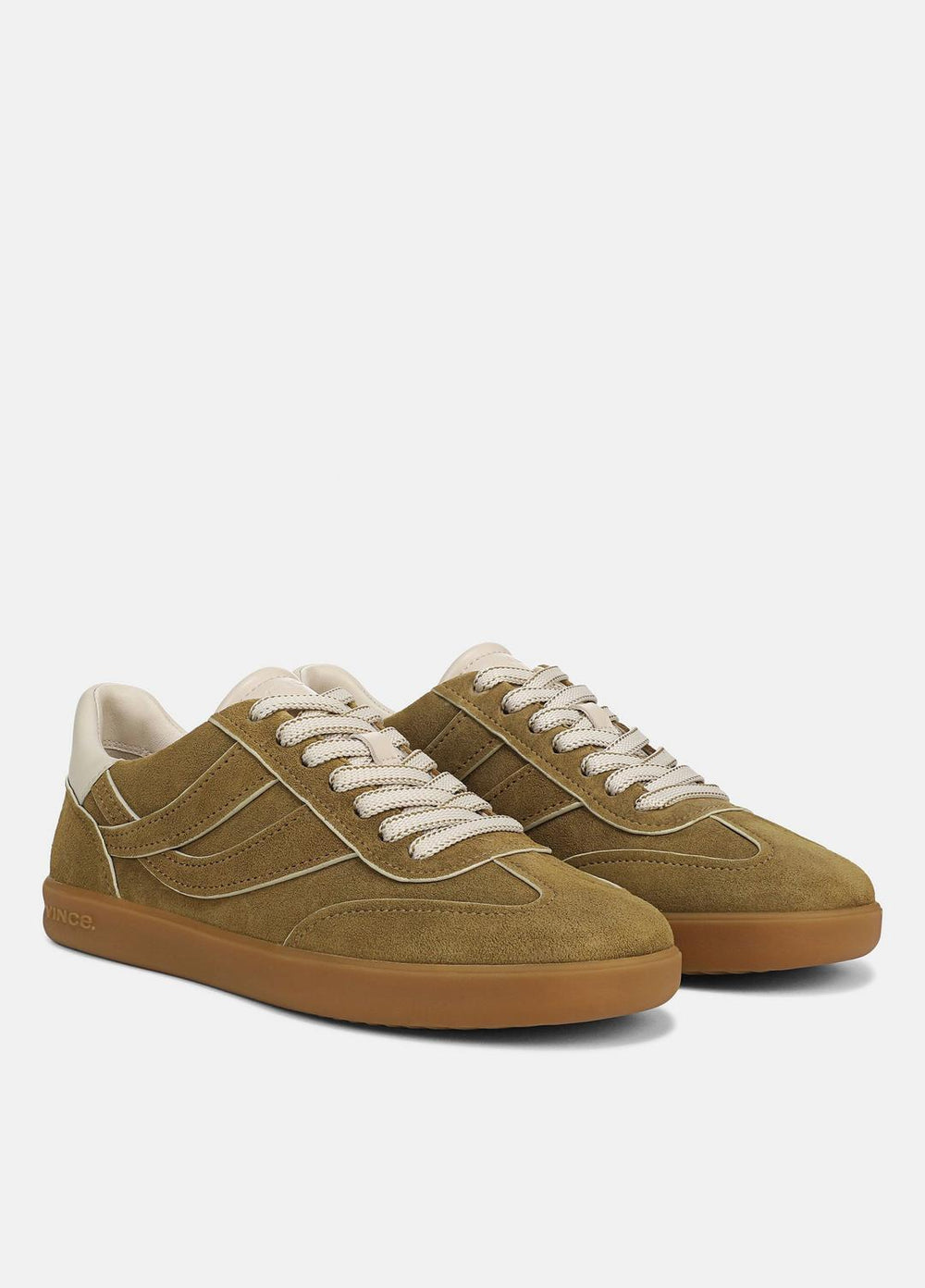 Oasis Contrast-Edge Suede Sneaker in Sneakers - OLIVEWOOD/FLAX | VINCE Women