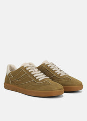 Oasis Contrast-Edge Suede Sneaker in Sneakers - OLIVEWOOD/FLAX | VINCE Women