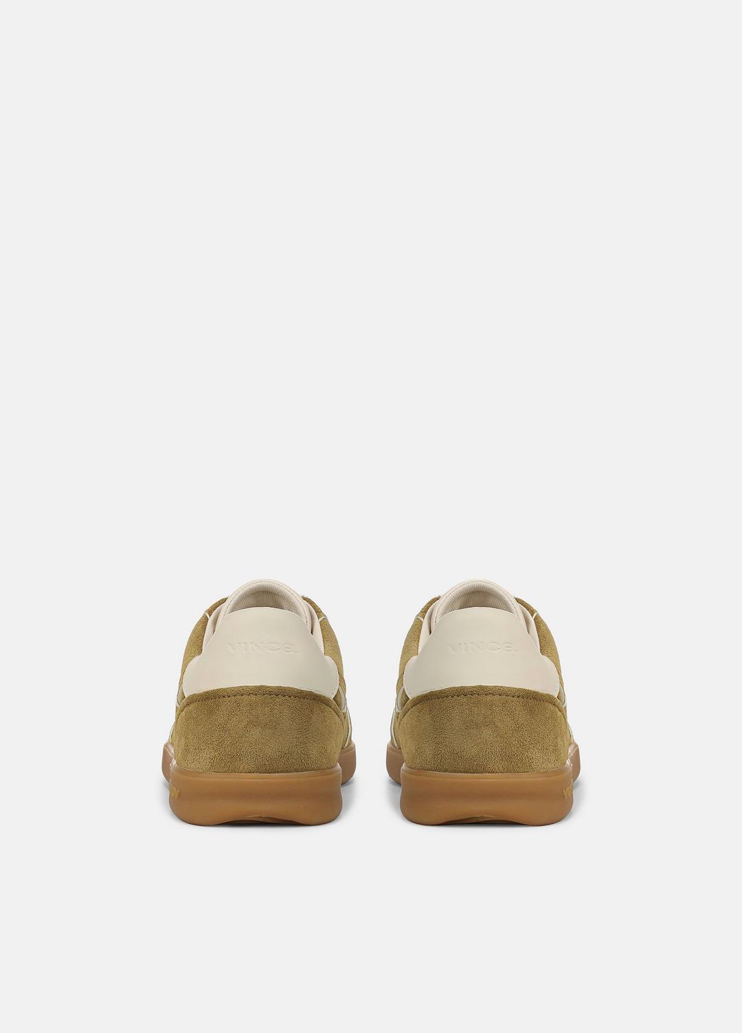 Oasis Contrast-Edge Suede Sneaker in Sneakers - OLIVEWOOD/FLAX | VINCE Women
