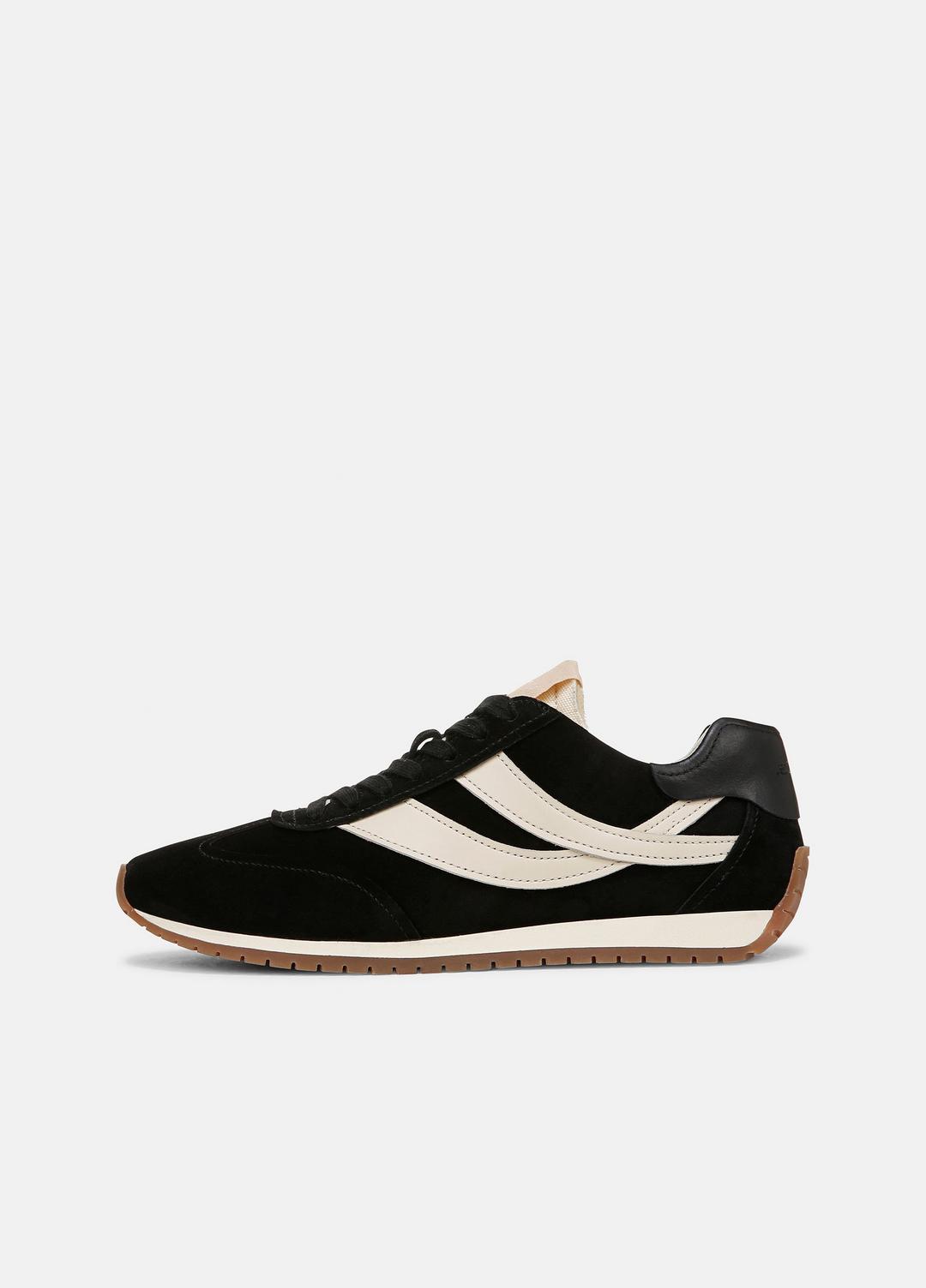 Oasis Suede and Leather Runner Sneaker in Sneakers - BLACK | VINCE Women