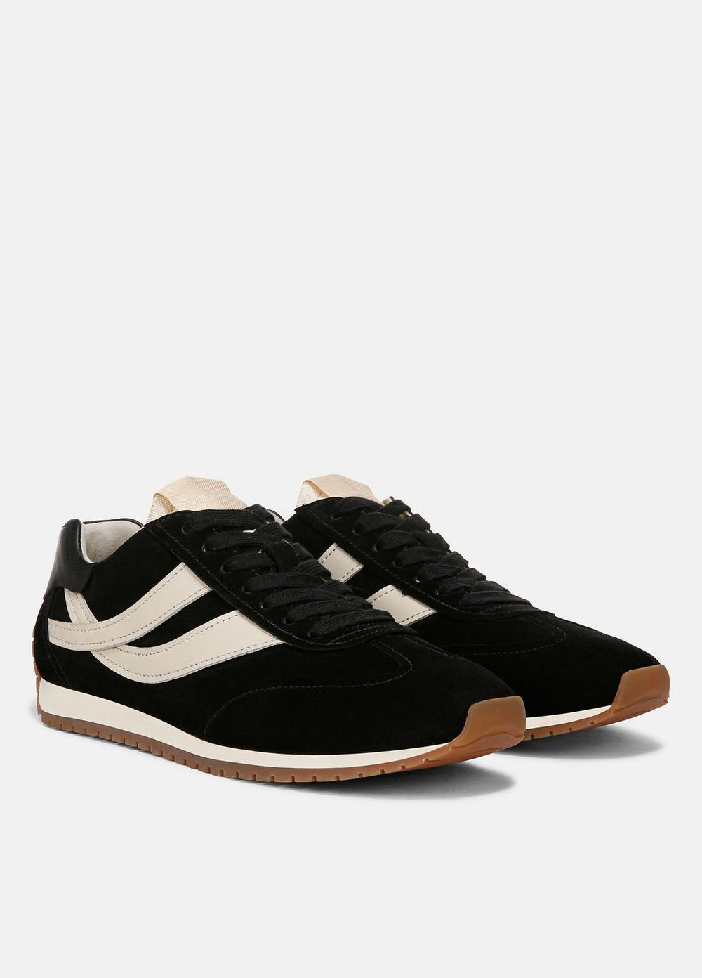 Oasis Suede and Leather Runner Sneaker in Sneakers - BLACK | VINCE Women