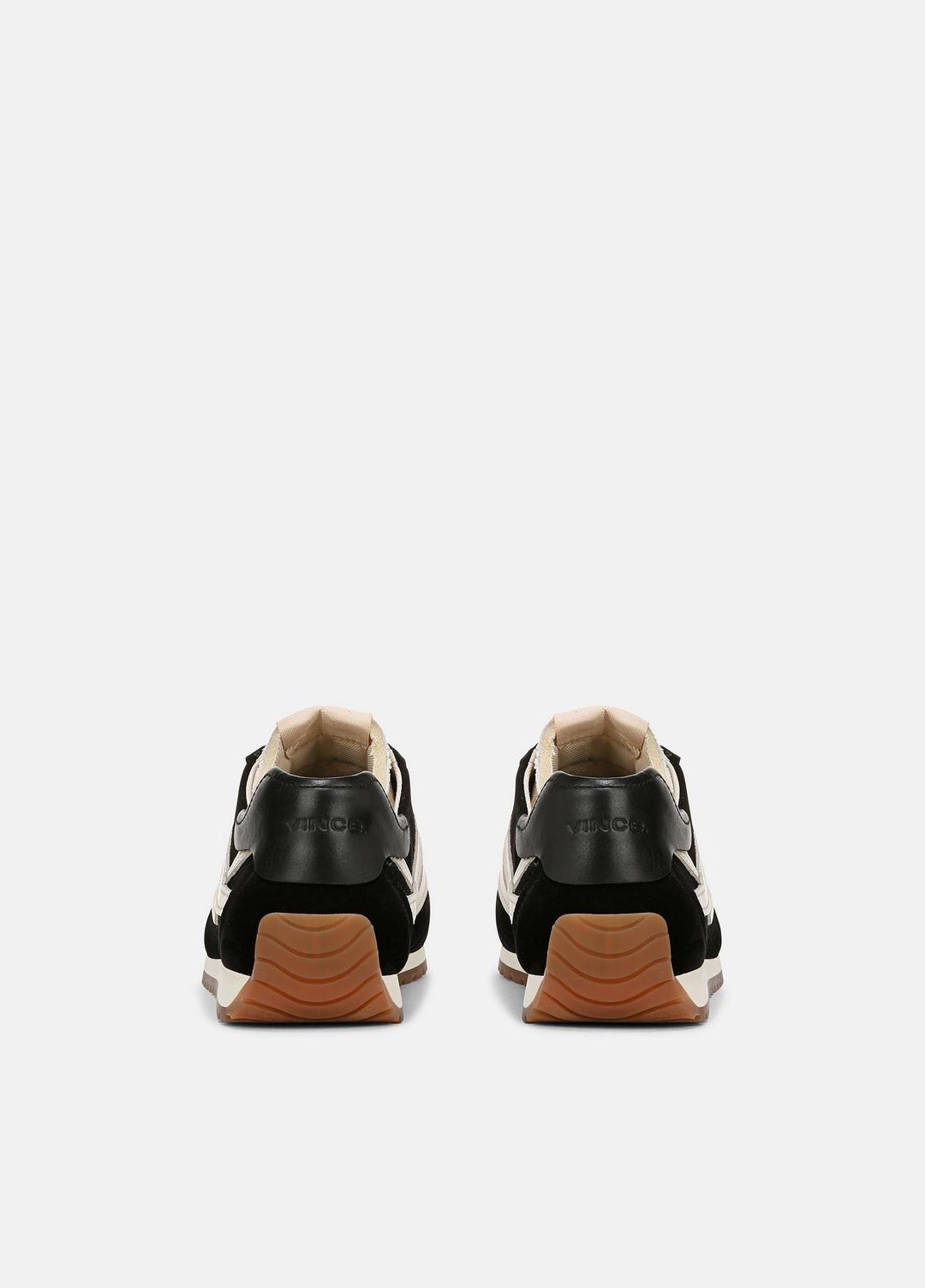 Oasis Suede and Leather Runner Sneaker in Sneakers - BLACK | VINCE Women