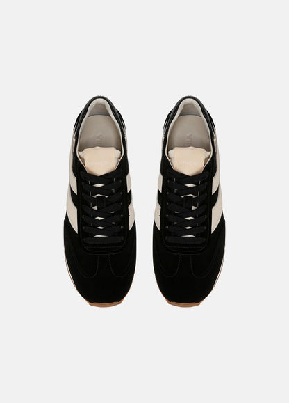 Oasis Suede and Leather Runner Sneaker in Sneakers - BLACK | VINCE Women