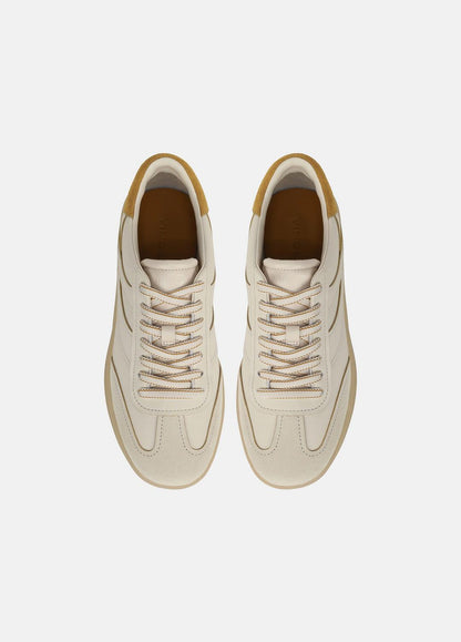 Oasis Contrast-Edge Leather & Suede Sneaker in Sneakers - MOONLIGHT/GOLDEN DESERT | VINCE Women