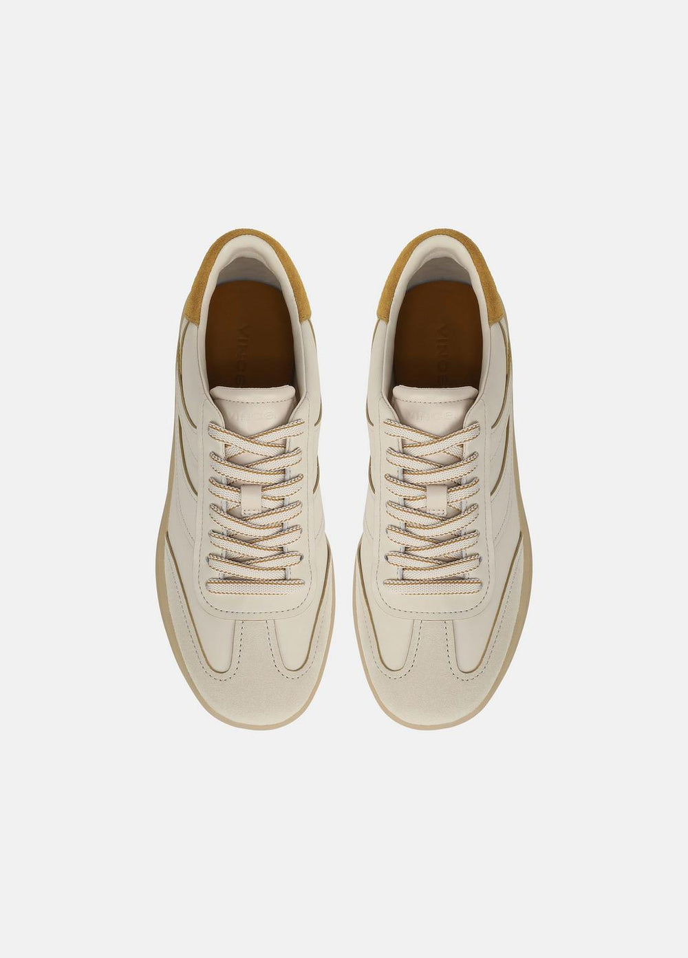Oasis Contrast-Edge Leather & Suede Sneaker in Sneakers - MOONLIGHT/GOLDEN DESERT | VINCE Women
