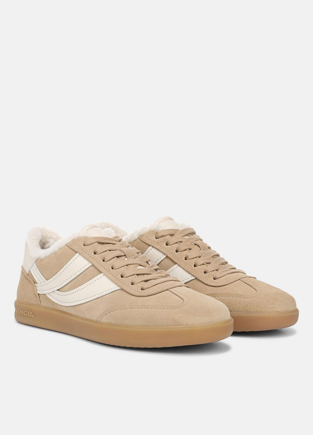 Oasis Suede & Shearling Sneaker in Sneakers - SAND TRAIL | VINCE Women
