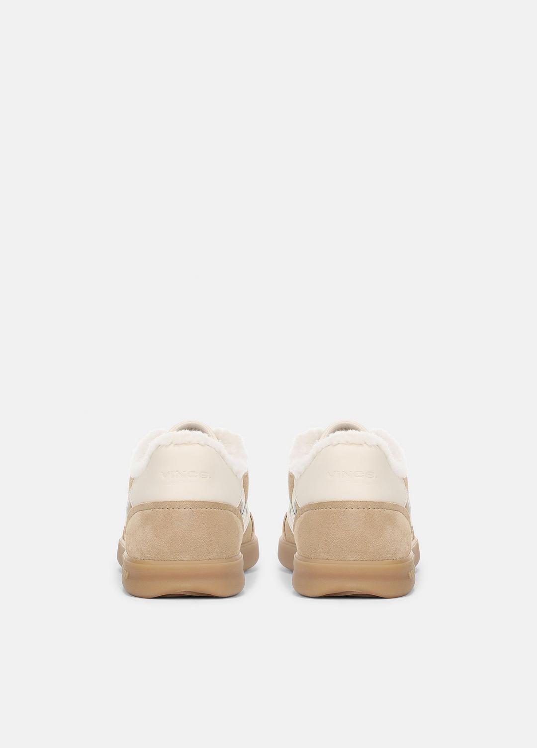 Oasis Suede & Shearling Sneaker in Sneakers - SAND TRAIL | VINCE Women