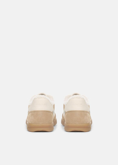 Oasis Suede & Shearling Sneaker in Sneakers - SAND TRAIL | VINCE Women