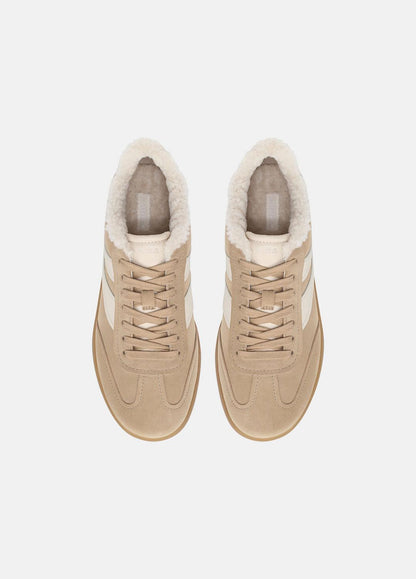 Oasis Suede & Shearling Sneaker in Sneakers - SAND TRAIL | VINCE Women