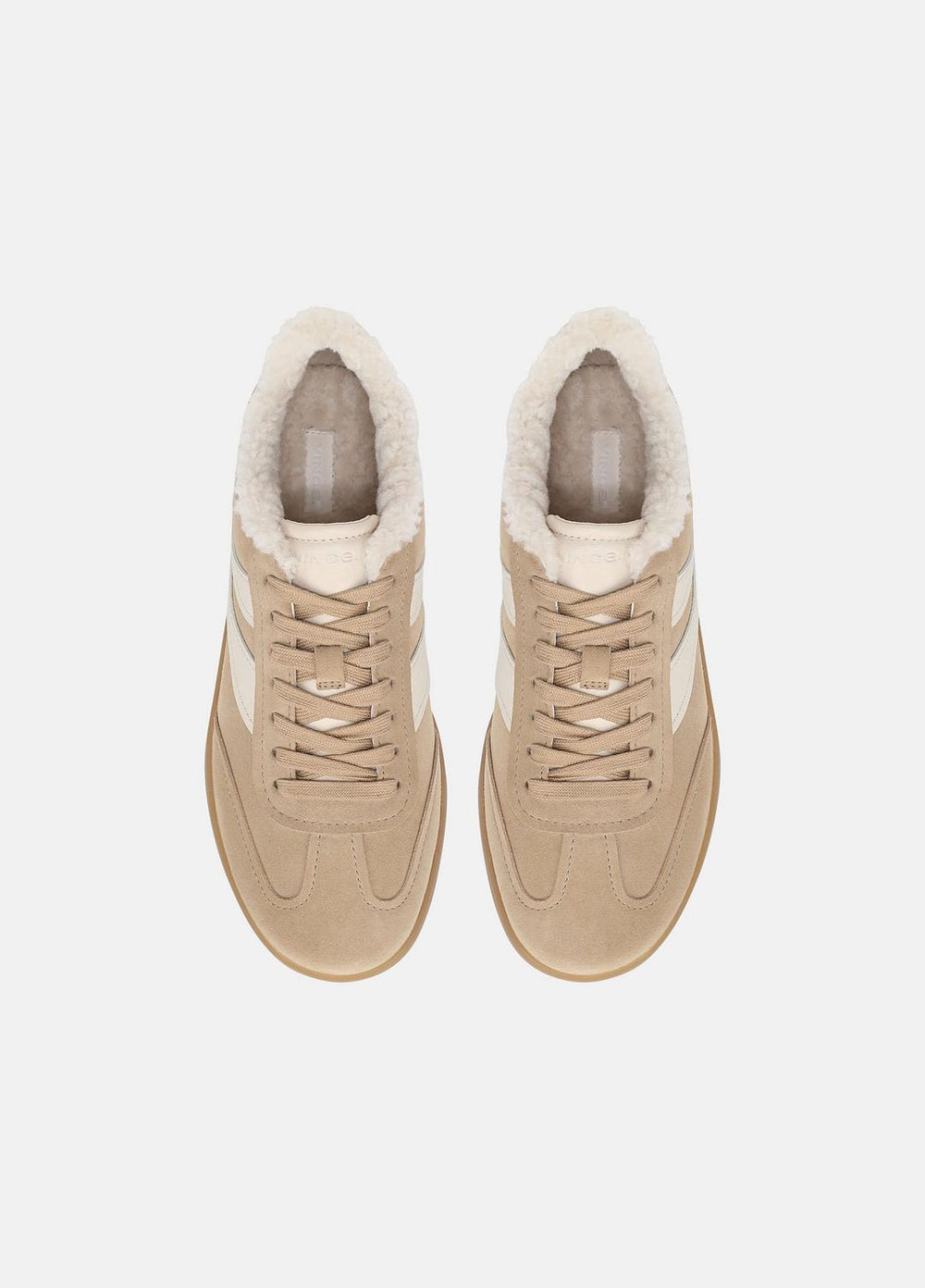 Oasis Suede & Shearling Sneaker in Sneakers - SAND TRAIL | VINCE Women