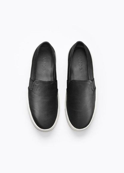 Women's Blair Perforated Leather Sneakers - BLACK | VINCE Women