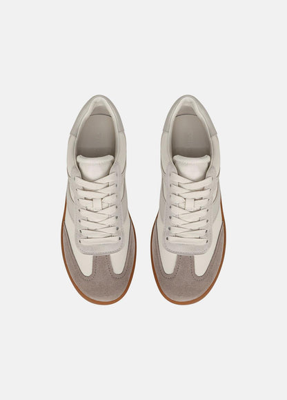 Oasis Leather and Suede Sneaker in Sneakers - WHITE FOAM/HORCHATA/HAZELSTONE | VINCE Women