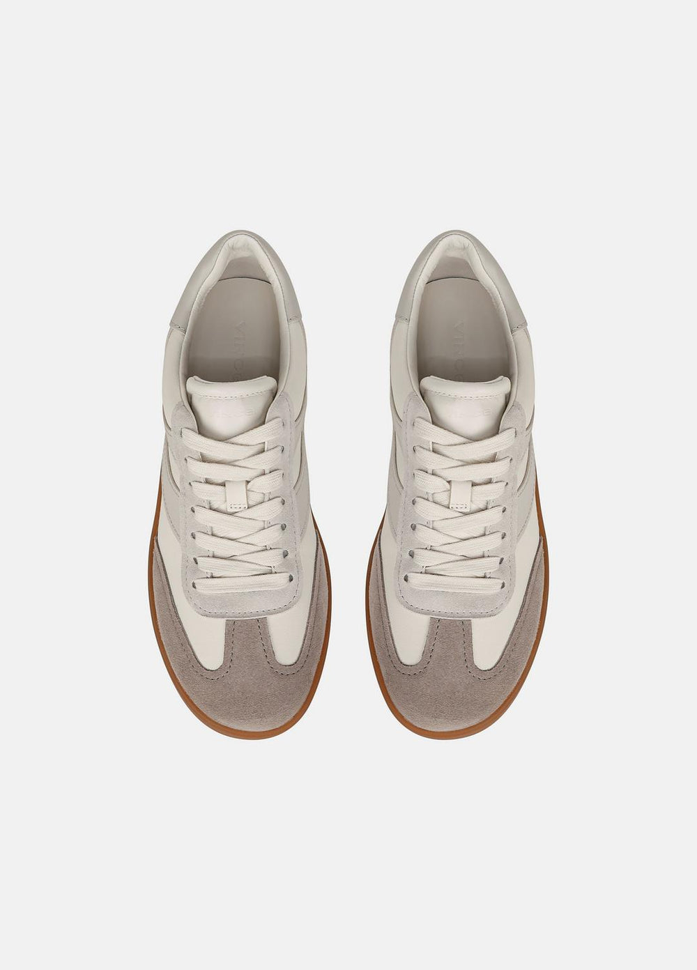 Oasis Leather and Suede Sneaker in Sneakers - WHITE FOAM/HORCHATA/HAZELSTONE | VINCE Women
