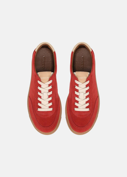 Palm Suede Sneaker in Sneakers - POPPY RED | VINCE Women
