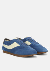 LA Suede & Leather Runner Sneaker in Sneakers - INDIGO/STRAW SEED | VINCE Women