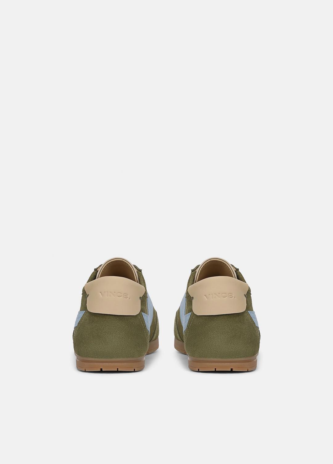 LA Suede & Leather Runner Sneaker in Sneakers - LODEN GREEN/GLACIAL BLUE | VINCE Women
