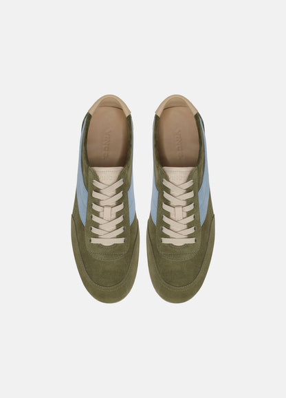 LA Suede & Leather Runner Sneaker in Sneakers - LODEN GREEN/GLACIAL BLUE | VINCE Women
