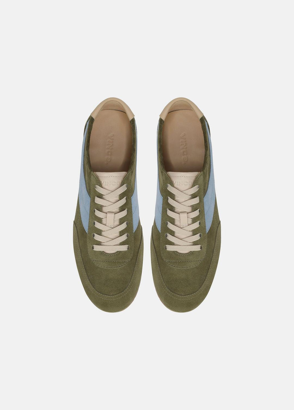 LA Suede & Leather Runner Sneaker in Sneakers - LODEN GREEN/GLACIAL BLUE | VINCE Women