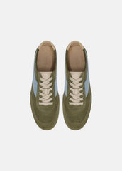 LA Suede & Leather Runner Sneaker in Sneakers - LODEN GREEN/GLACIAL BLUE | VINCE Women