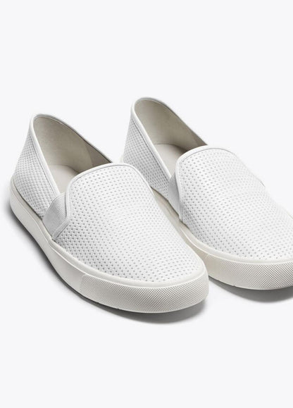 Women's Blair Perforated Leather Sneakers - WHITE | VINCE Women