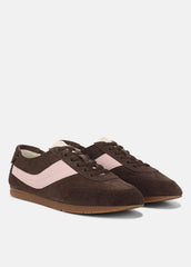 LA Suede & Leather Runner Sneaker in Sneakers - DARK MOCHA/ROSEWATER | VINCE Women