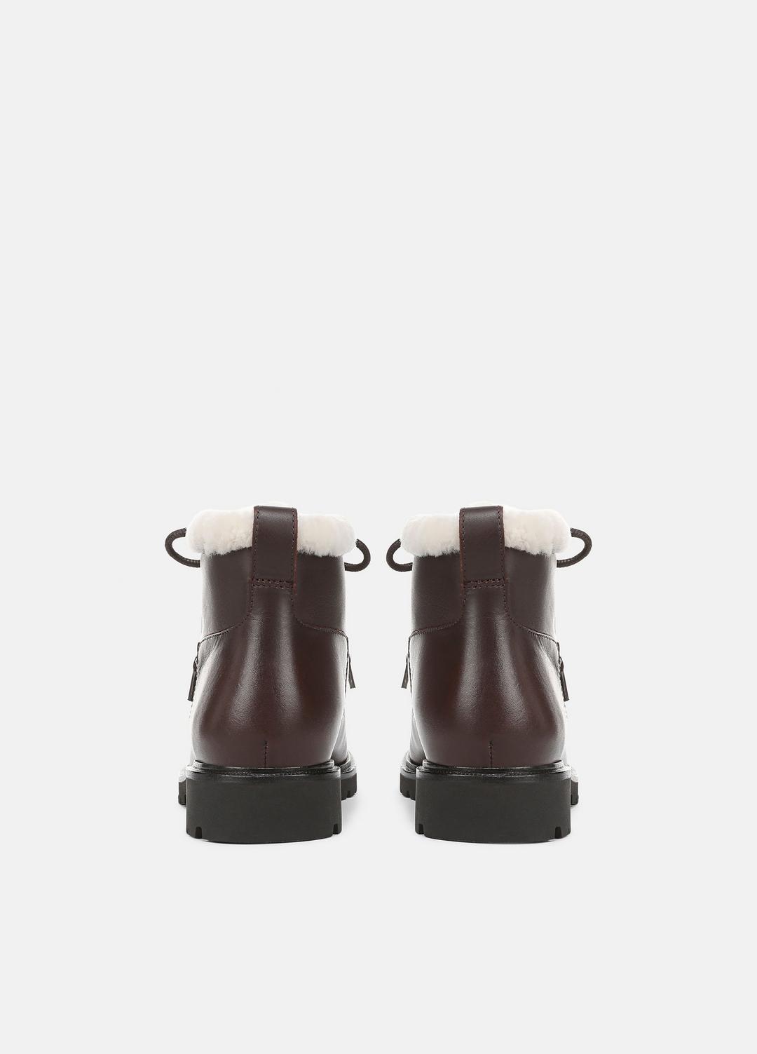 Sierra Shearling-Lined Lug-Sole Boot in Boots - CHILI BROWN | VINCE Women