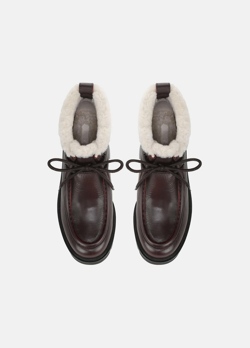 Sierra Shearling-Lined Lug-Sole Boot in Boots - CHILI BROWN | VINCE Women