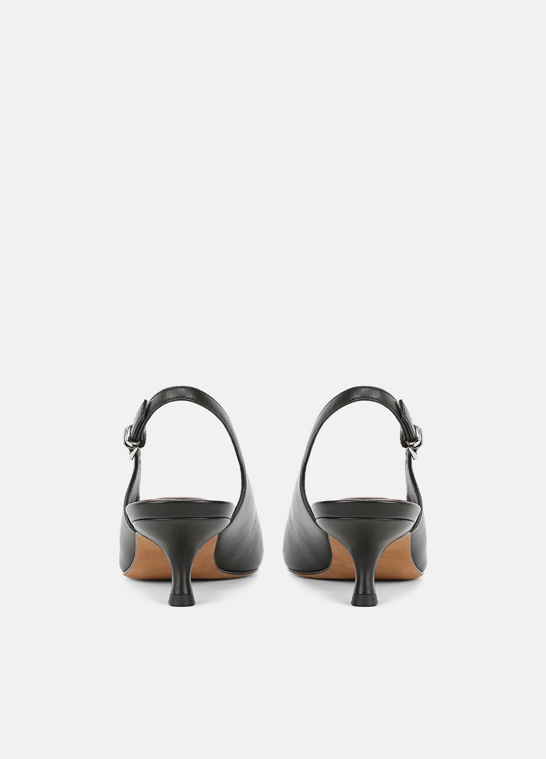 Sabra Leather Slingback Heel in Heels - BLACK | VINCE Women