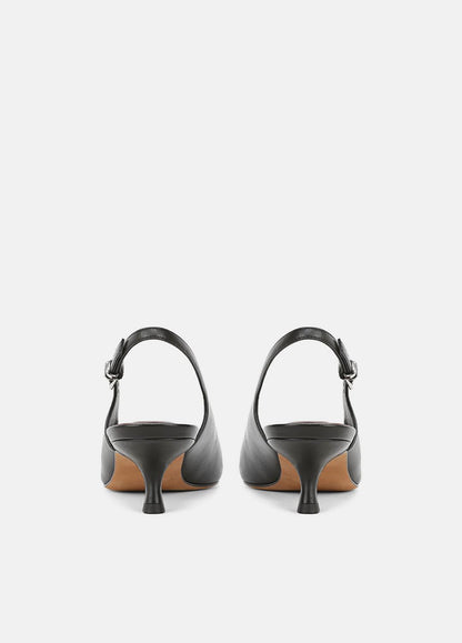 Sabra Leather Slingback Heel in Heels - BLACK | VINCE Women