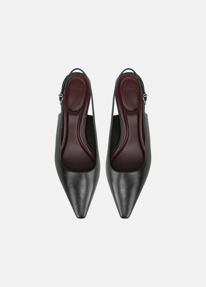 Sabra Leather Slingback Heel in Heels - BLACK | VINCE Women