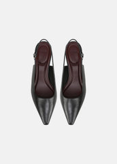 Sabra Leather Slingback Heel in Heels - BLACK | VINCE Women