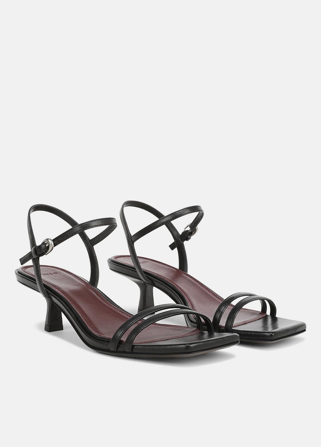Tilda Leather Heeled Sandal in Heels - BLACK | VINCE Women
