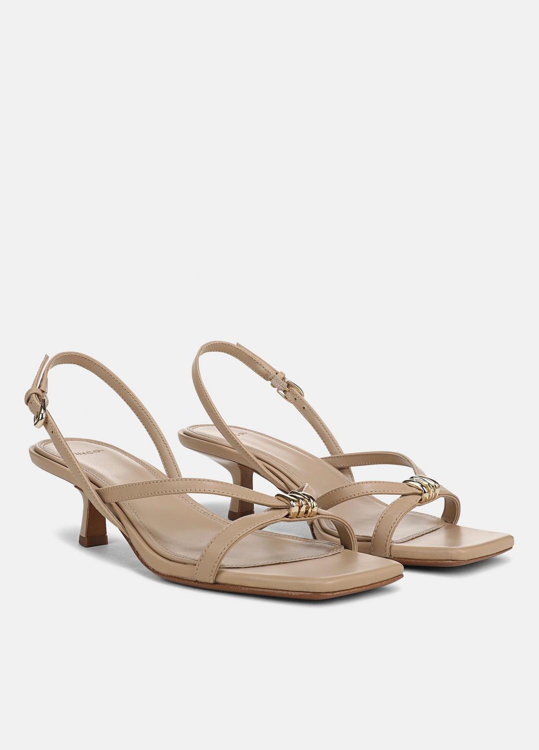 Tali Leather Slingback Sandal in Heels - WARM ALMOND | VINCE Women