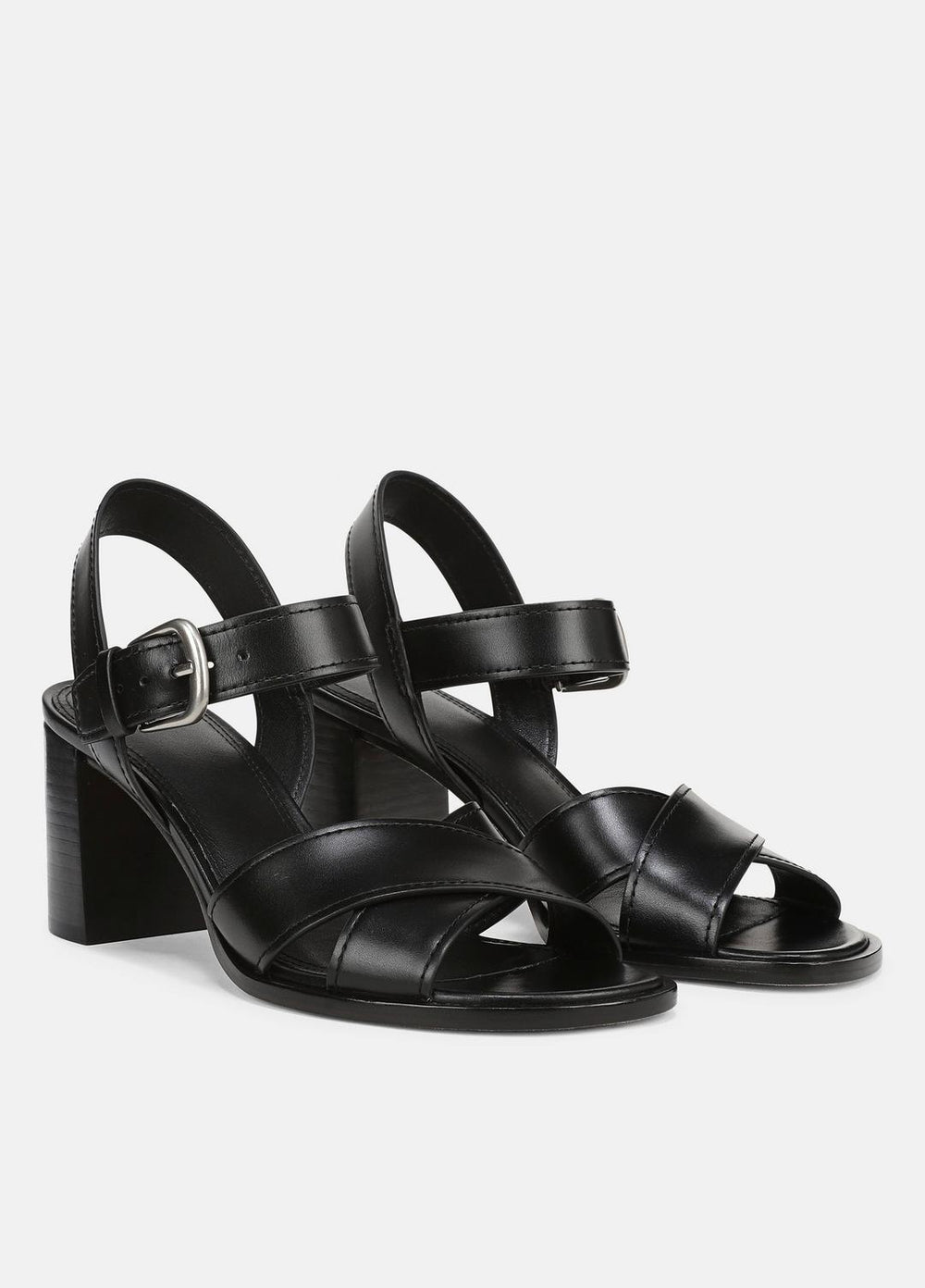 Salma Leather Heeled Sandal in Heels - BLACK | VINCE Women