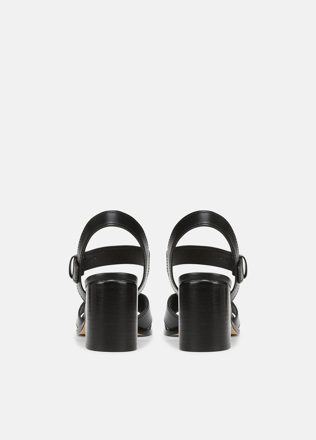 Salma Leather Heeled Sandal in Heels - BLACK | VINCE Women