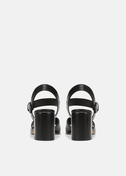 Salma Leather Heeled Sandal in Heels - BLACK | VINCE Women