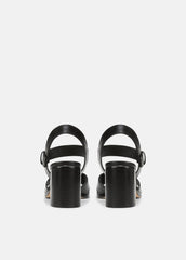 Salma Leather Heeled Sandal in Heels - BLACK | VINCE Women