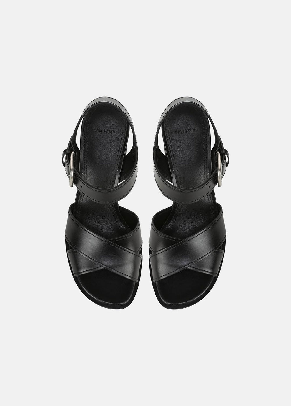 Salma Leather Heeled Sandal in Heels - BLACK | VINCE Women