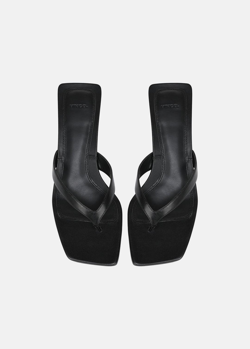 San Juan Leather Heeled Thong Sandal in Heels - BLACK | VINCE Women