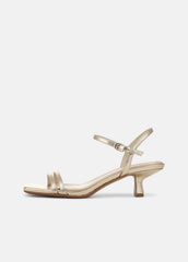 Tilda Metallic Leather Heeled Sandal in Heels - CHAMPAGNE | VINCE Women