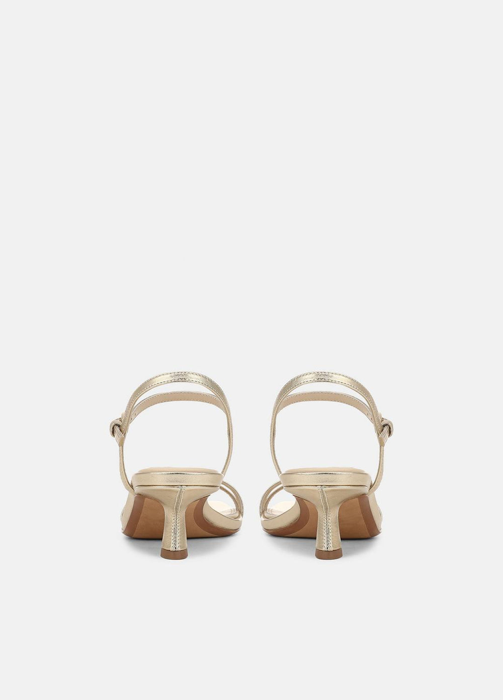 Tilda Metallic Leather Heeled Sandal in Heels - CHAMPAGNE | VINCE Women