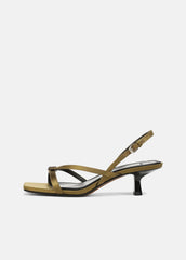 Tali Satin Slingback Sandal in Heels - OLIVE WOOD | VINCE Women