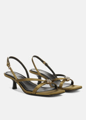 Tali Satin Slingback Sandal in Heels - OLIVE WOOD | VINCE Women