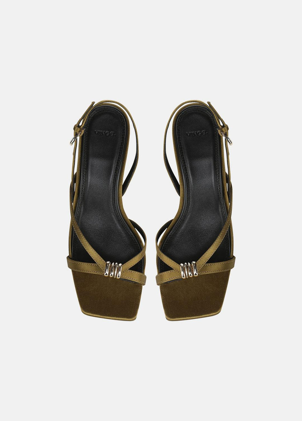Tali Satin Slingback Sandal in Heels - OLIVE WOOD | VINCE Women