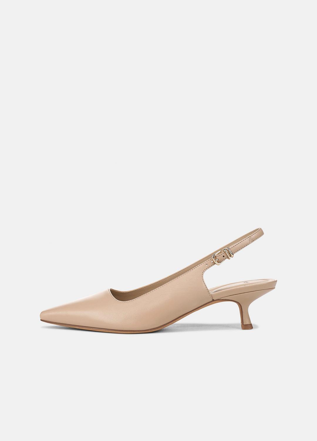 Sabra Leather Slingback Heel in Heels - WARM ALMOND | VINCE Women
