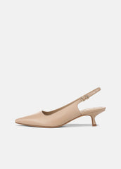 Sabra Leather Slingback Heel in Heels - WARM ALMOND | VINCE Women