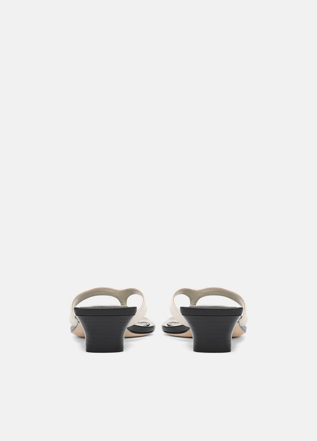 San Juan Leather Heeled Thong Sandal in Heels - MOONLIGHT | VINCE Women