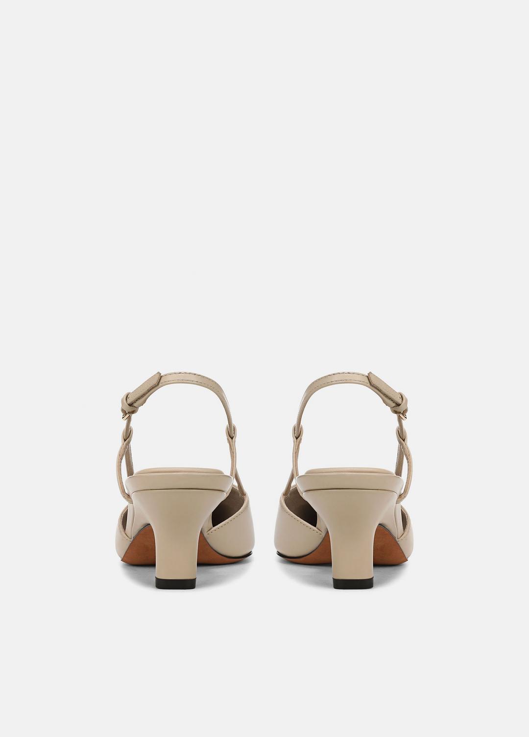 Levvy Leather Slingback Heel in Heels - BIRCH SAND | VINCE Women