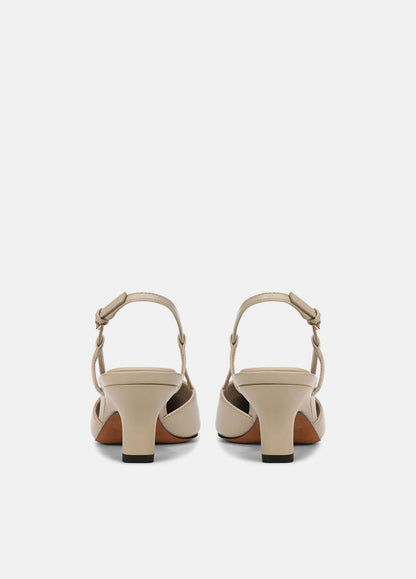 Levvy Leather Slingback Heel in Heels - BIRCH SAND | VINCE Women