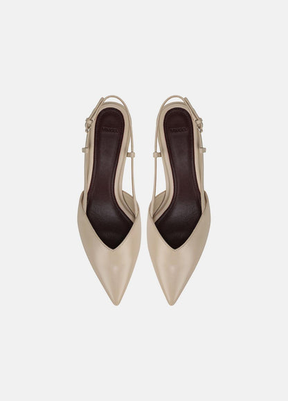Levvy Leather Slingback Heel in Heels - BIRCH SAND | VINCE Women